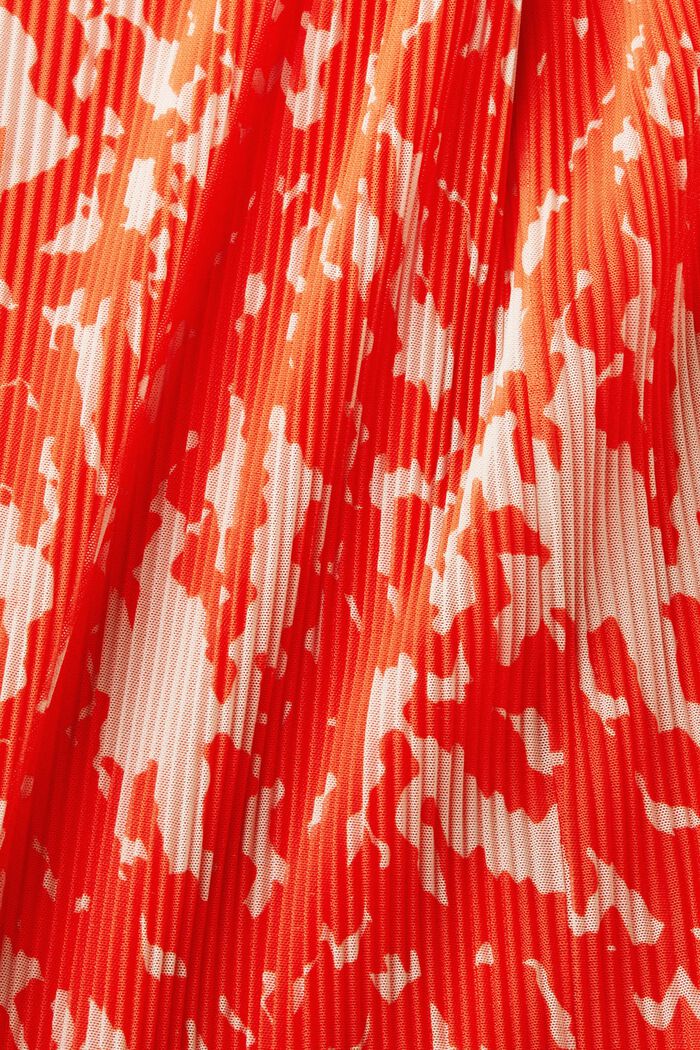 Printed Mesh Midi Skirt, BRIGHT ORANGE, detail image number 6