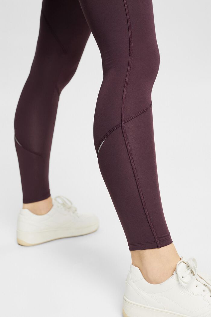 Activewear leggings with edry technology, made of recycled material, AUBERGINE, detail image number 5