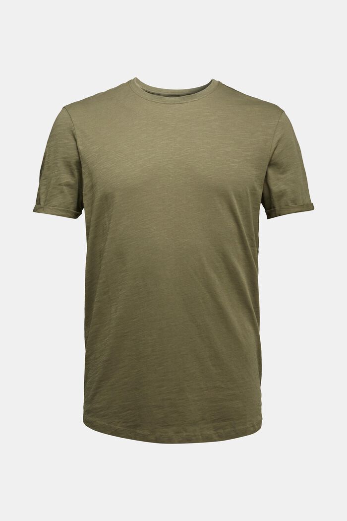 Jersey top made of 100% organic cotton, KHAKI GREEN, overview