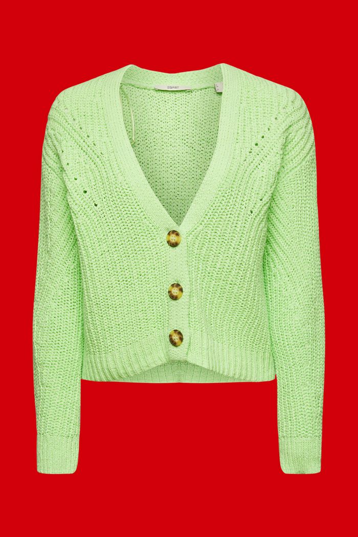 Loose knit cardigan, CITRUS GREEN, detail image number 5