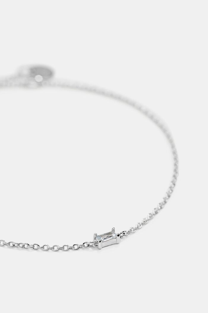 Bracelet with zirconia, sterling silver, SILVER, detail image number 1