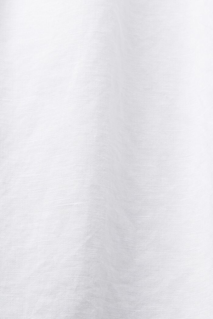Linen-Cotton Sleeveless Smocked Blouse, WHITE, detail image number 4