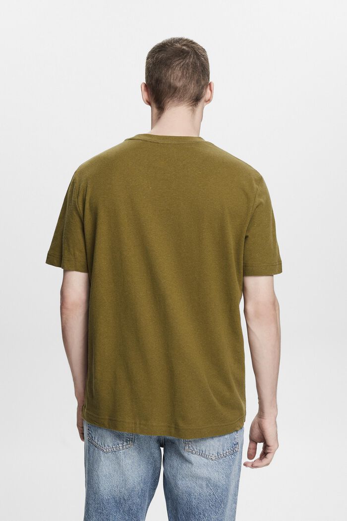 Cotton-Linen T-Shirt, OLIVE, detail image number 2