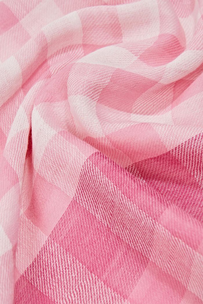 Square scarf with a check pattern, PINK, detail image number 2