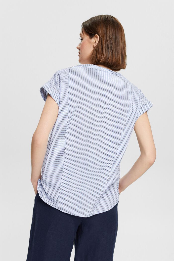 Blouse with textured stripes, OFF WHITE, detail image number 3