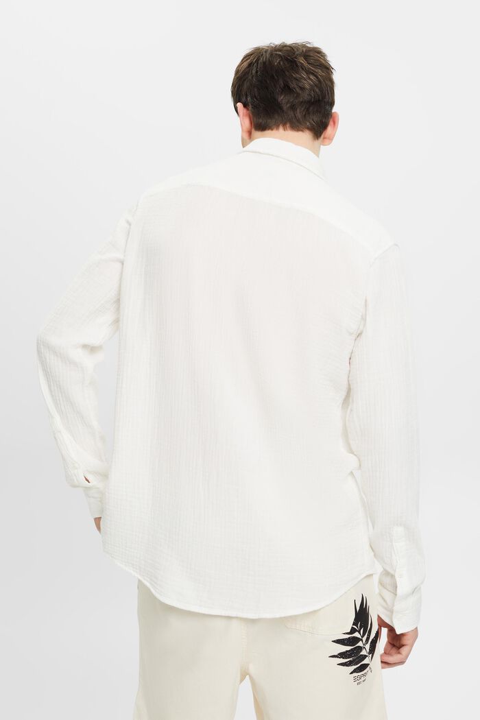 Sustainable cotton muslin shirt, OFF WHITE, detail image number 3