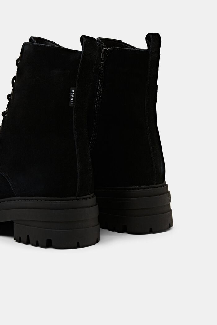 Suede Lace-Up Boots, BLACK, detail image number 4