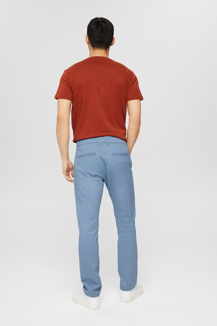 Narrowly-cut chinos made of organic cotton, BLUE, detail image number 3