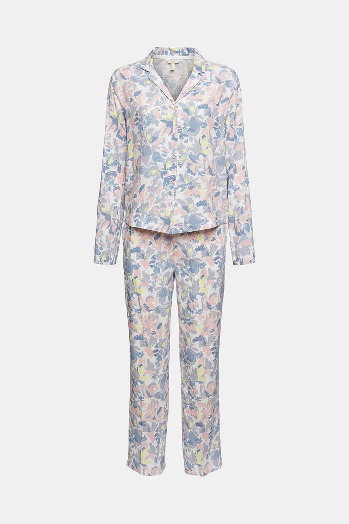 Floral pattern pyjamas, LENZING™ ECOVERO™, OFF WHITE, overview