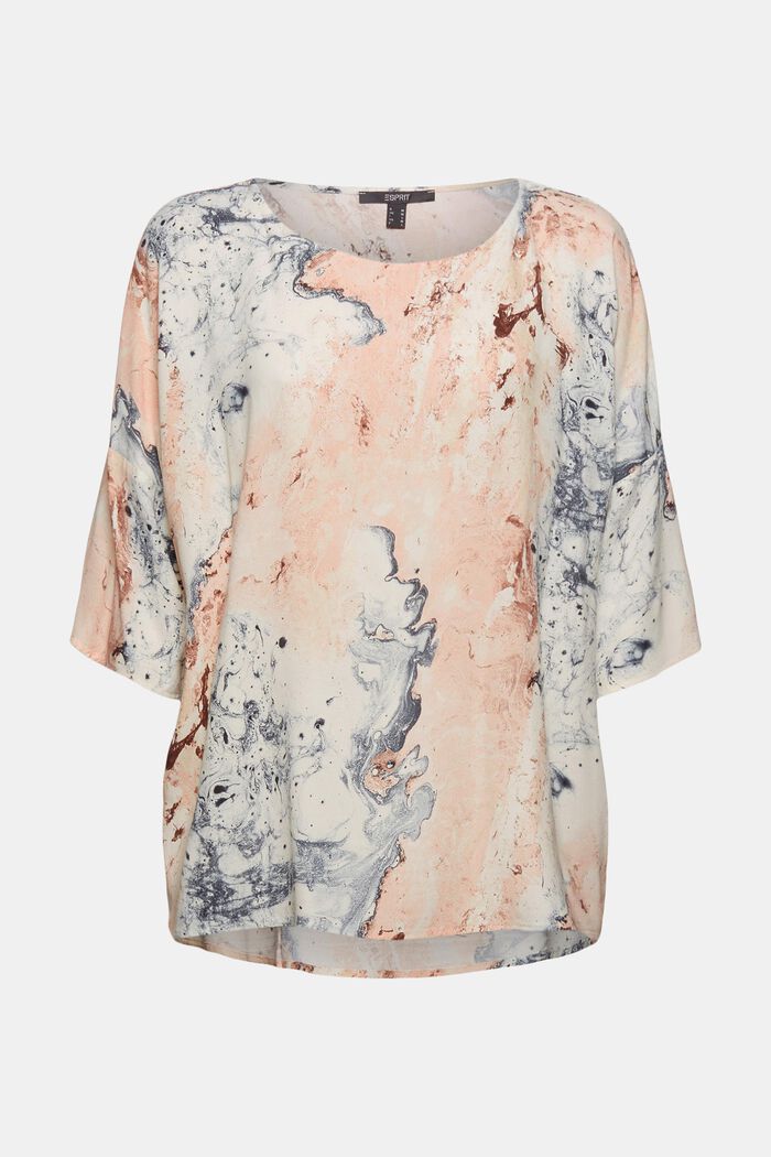 Blouse with marble print LENZING™ ECOVERO™, DUSTY NUDE, detail image number 5