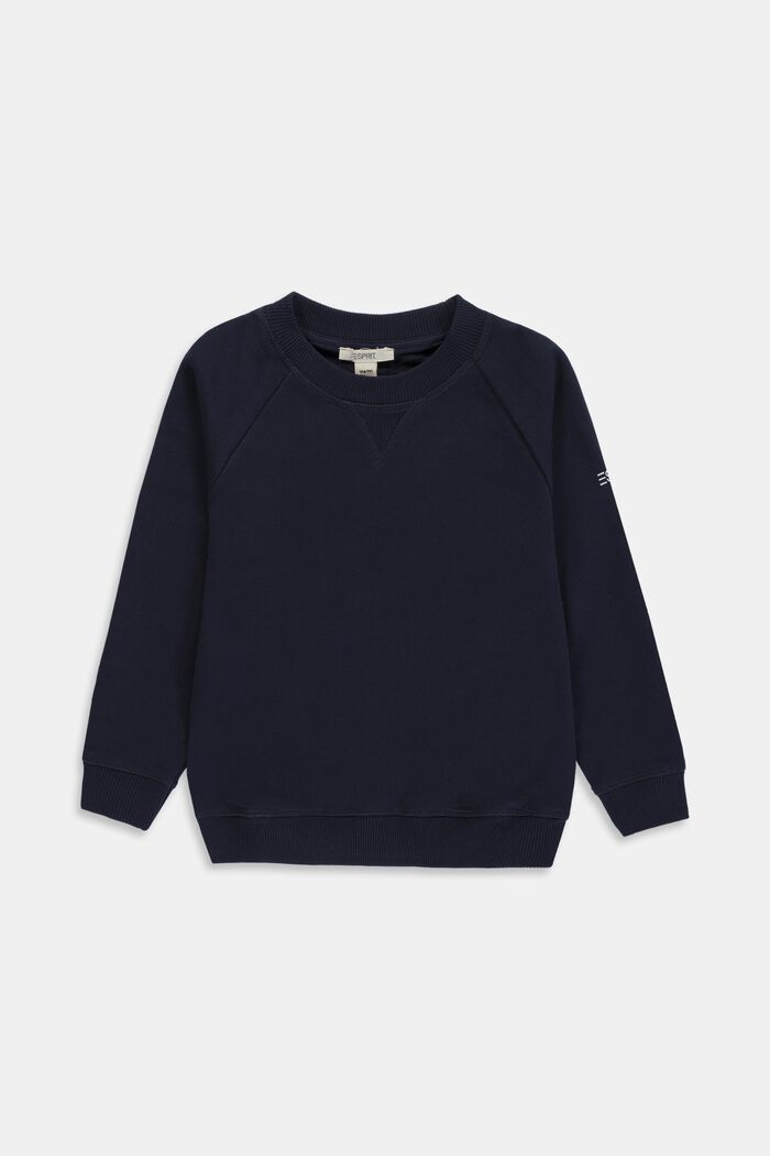 Sweatshirt with logo made of 100% cotton, NAVY, detail image number 0