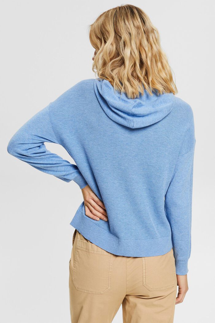 Hooded jumper, 100% cotton, LIGHT BLUE LAVENDER, detail image number 3