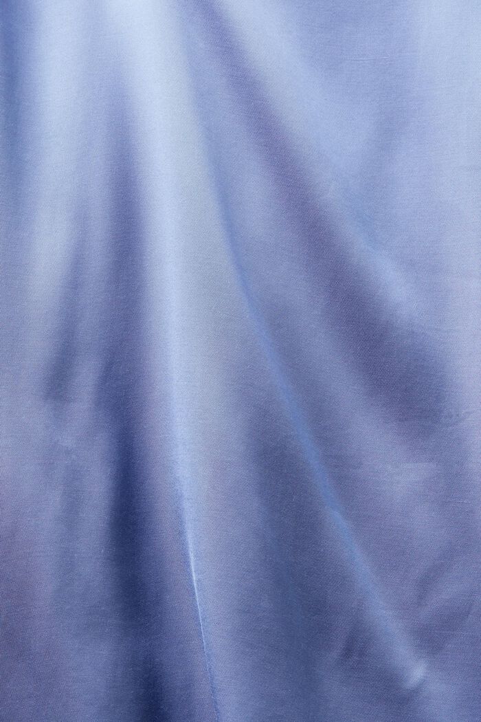 Smocked Satin V-Neck Blouse, BLUE LAVENDER, detail image number 5
