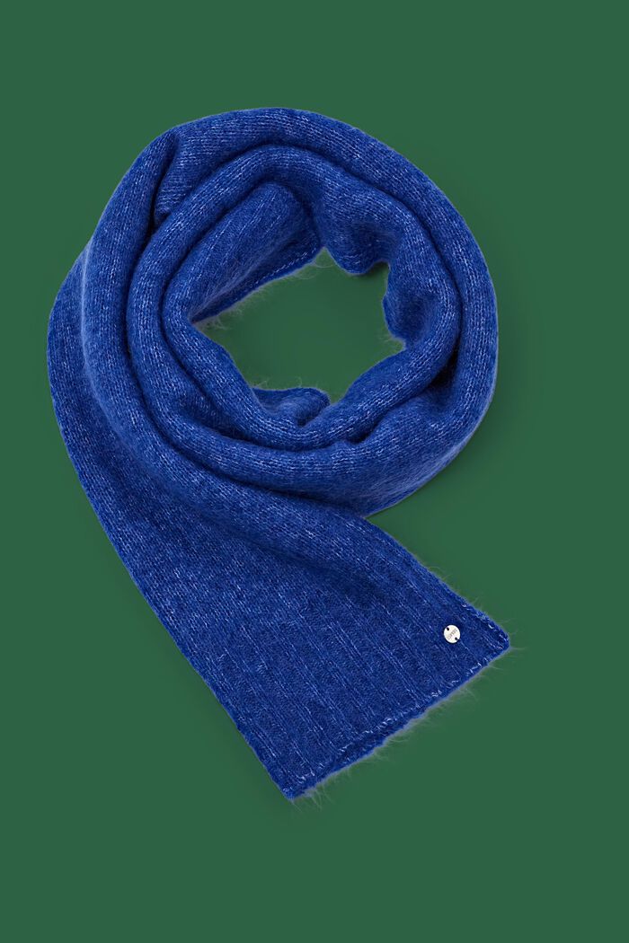 Mohair-Wool Blend Scarf, BRIGHT BLUE, detail image number 0