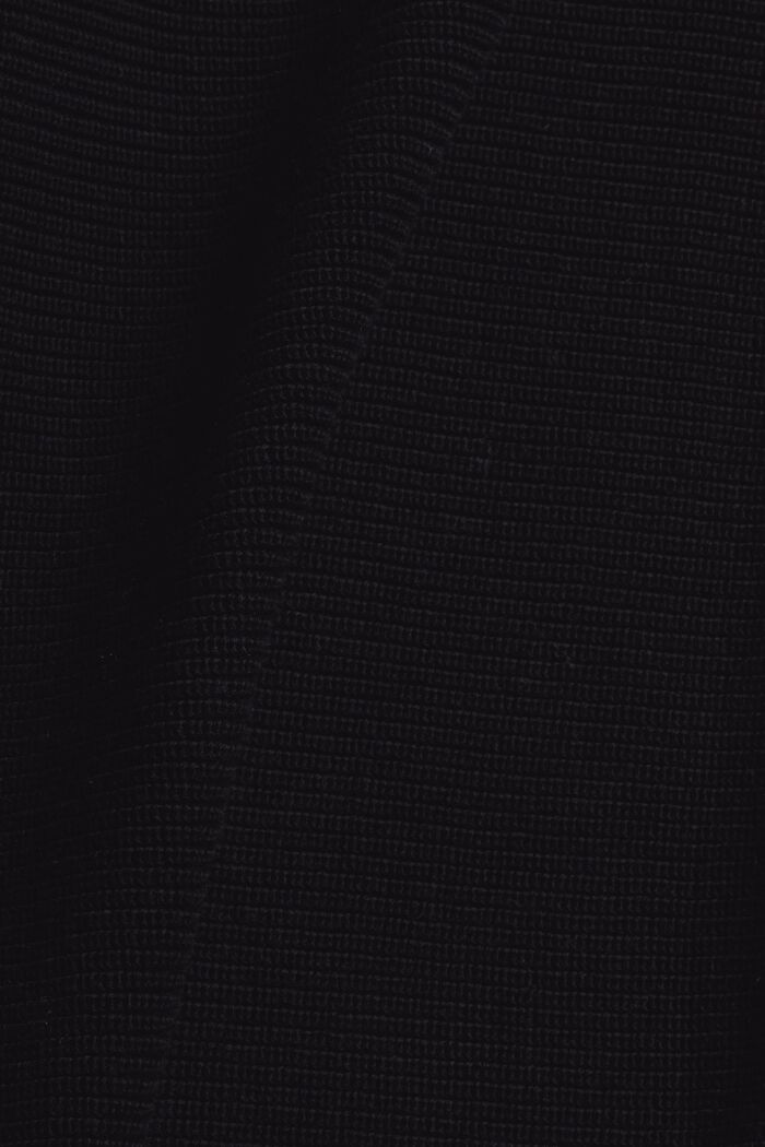 Polo neck jumper made of blended organic cotton, BLACK, detail image number 4