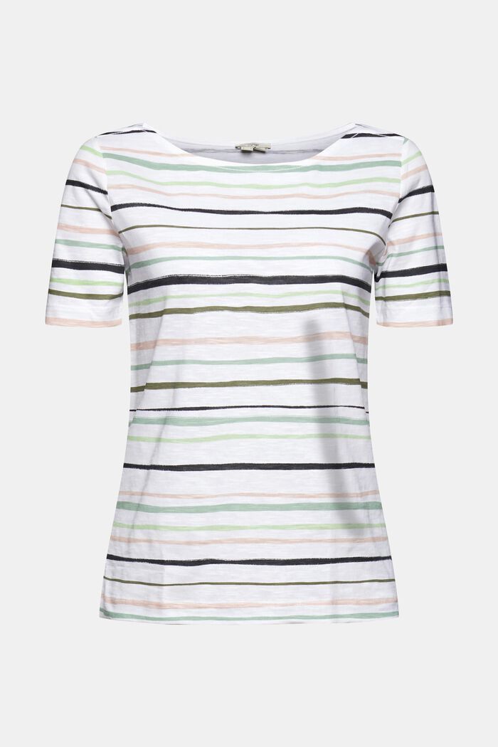 striped T-shirt, WHITE, detail image number 6