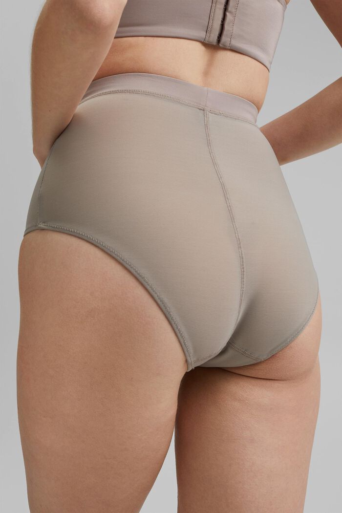 SHAPEWEAR high-waisted briefs with mesh, LIGHT TAUPE, detail image number 4