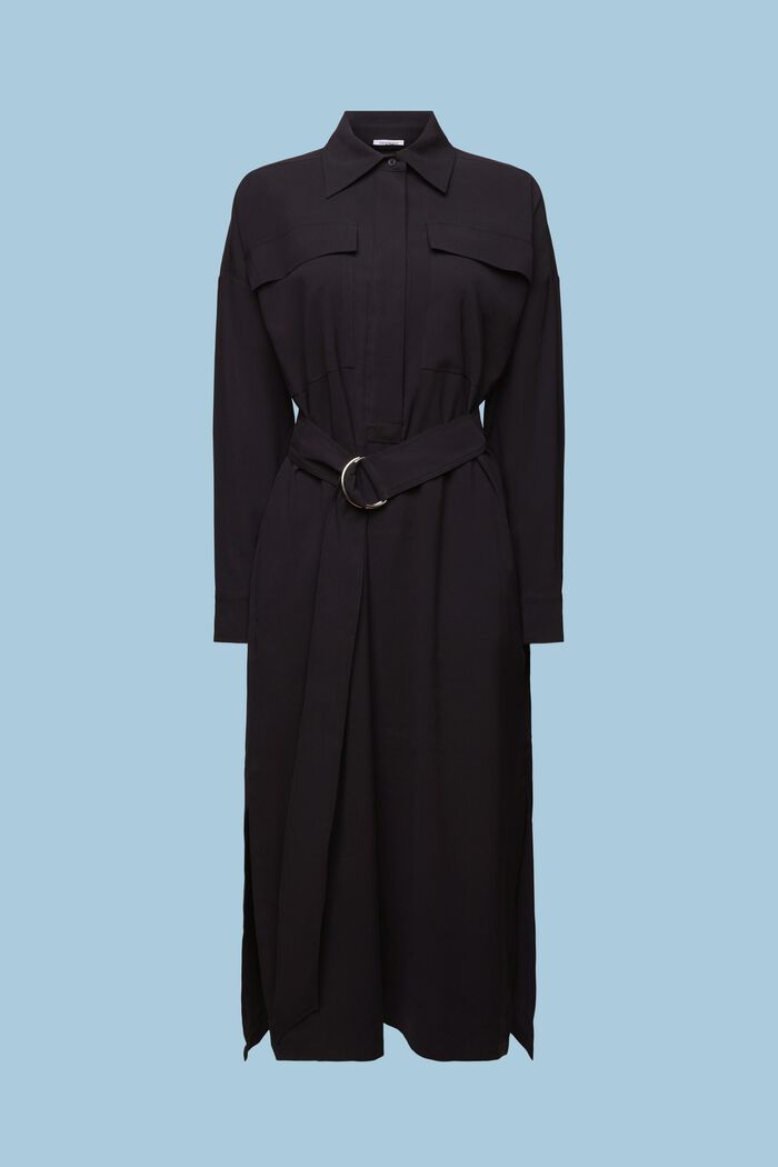 Utility Midi Dress, BLACK, detail image number 6