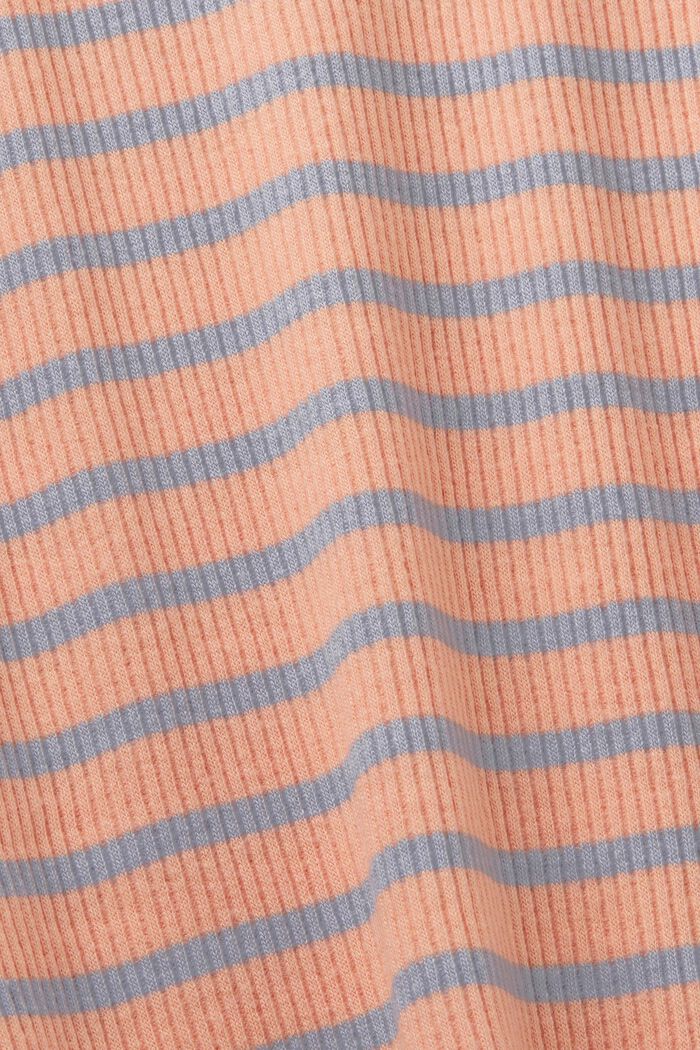 Striped Long-Sleeve Turtleneck, PEACH, detail image number 5