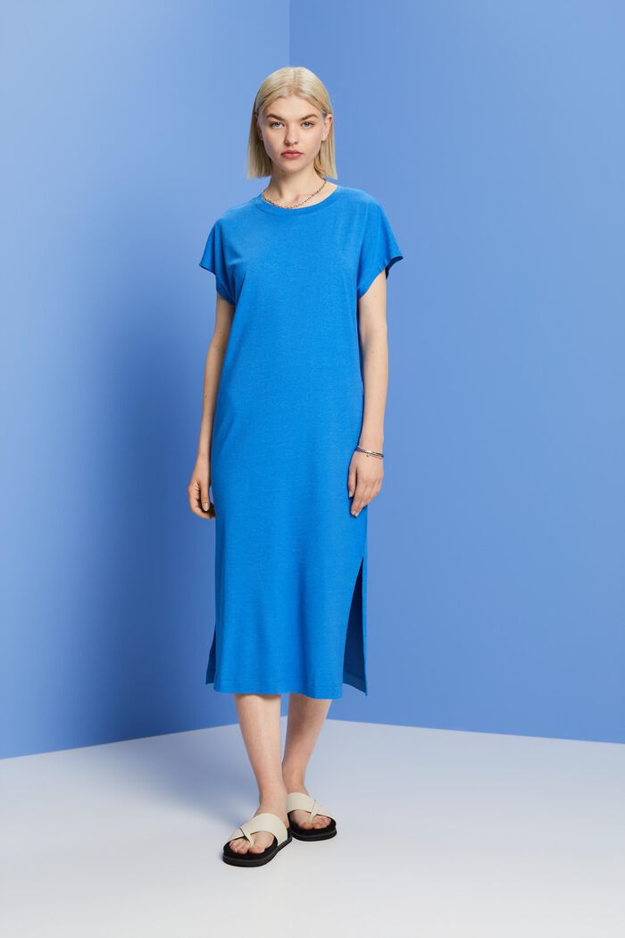 Jersey midi dress, BRIGHT BLUE, detail image number 4
