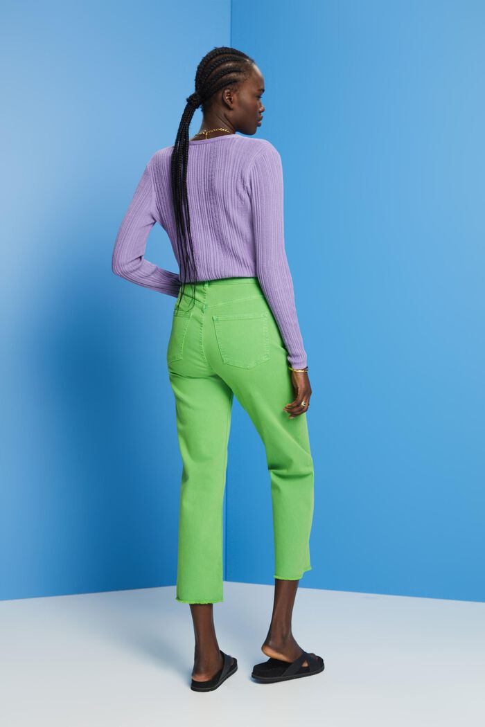 High-rise straight leg trousers, GREEN, detail image number 3