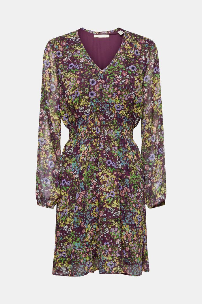 Woven mini dress with floral pattern, DARK PURPLE, detail image number 5