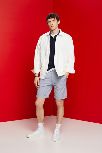 Striped chino shorts, 100% cotton