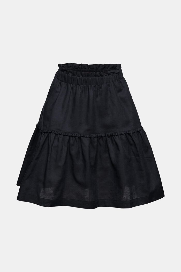 Mini skirt made of blended linen, BLACK, detail image number 6