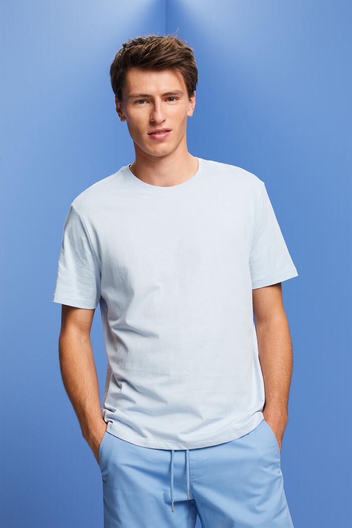 Jersey t-shirt with back print, 100% cotton, PASTEL BLUE, detail image number 0
