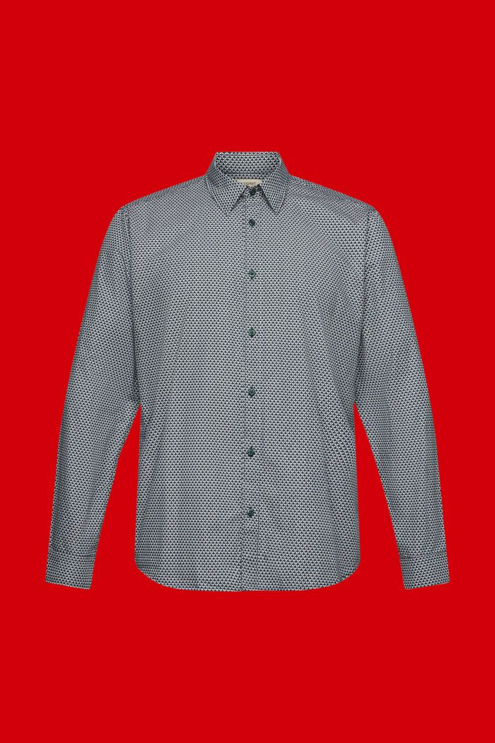 Slim fit shirt with all-over pattern, DARK TEAL GREEN, detail image number 6
