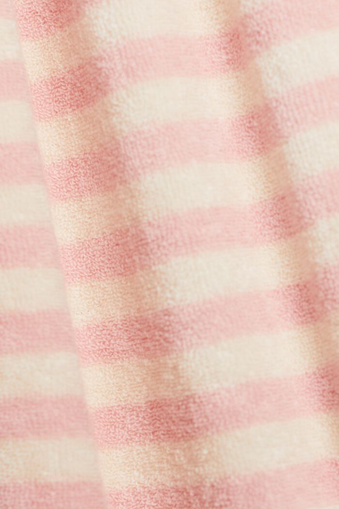 Striped terry cloth bathrobe with hood, ROSE, detail image number 4