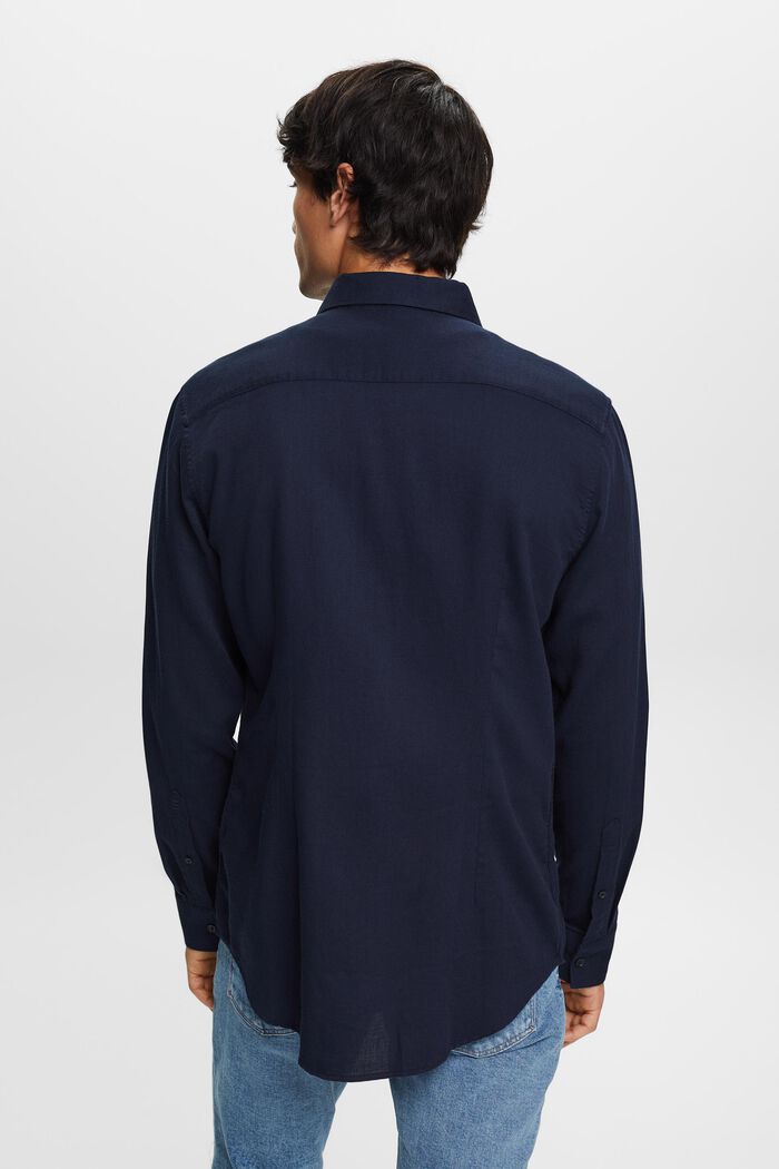Textured slim fit shirt, 100% cotton, NAVY, detail image number 3
