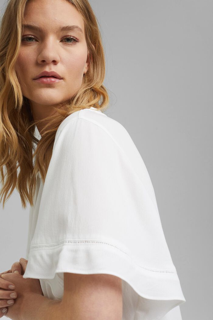 Short sleeve blouse made of LENZING™ ECOVERO™, OFF WHITE, detail image number 6