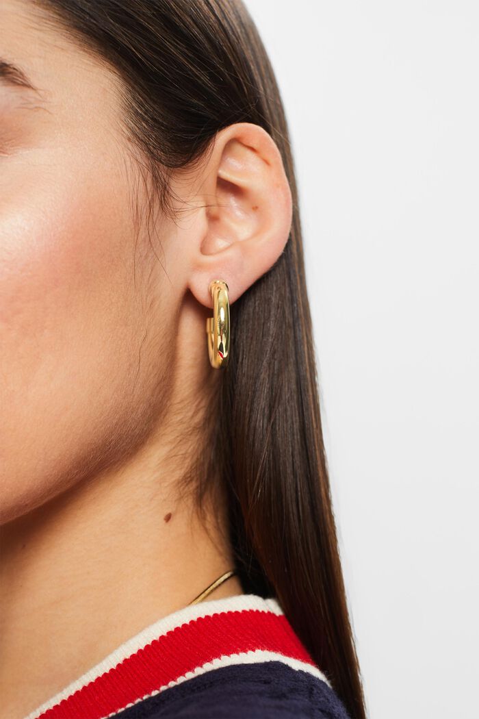 Mini Hoop Stainless Steel Earring, GOLD, detail image number 2