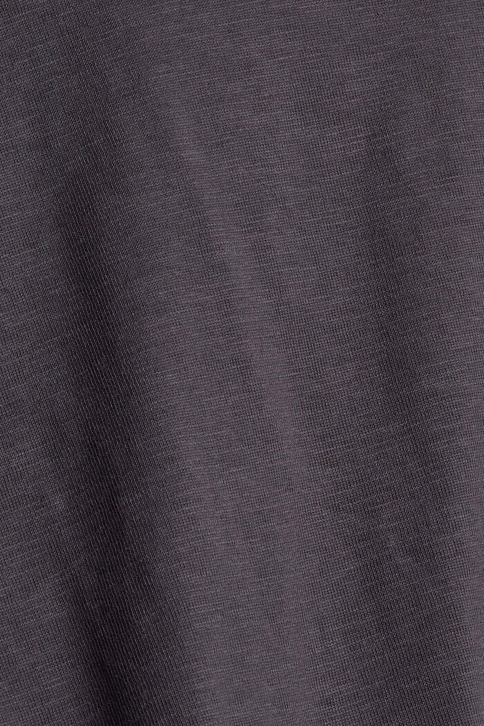 Lightweight, hooded long sleeve top, organic cotton, ANTHRACITE, detail image number 4