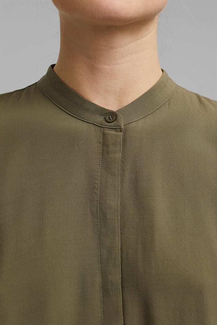 Longer tunic blouse containing LENZING™ ECOVERO™, DARK KHAKI, detail image number 2
