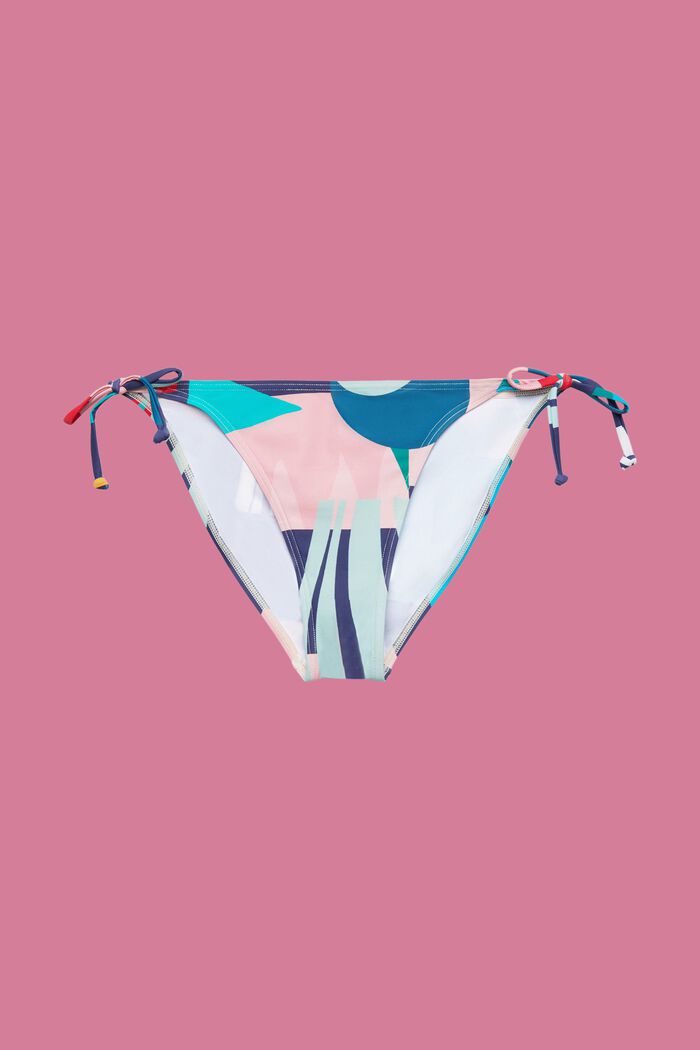 Tie side bikini bottoms with multi-coloured print, INK, detail image number 3