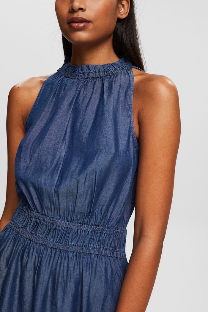 Made of TENCEL™: Denim-look midi dress, BLUE MEDIUM WASHED, detail image number 3