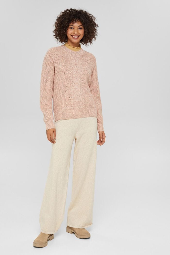 Melange knitted jumper, organic cotton blend, LIGHT RED, detail image number 6