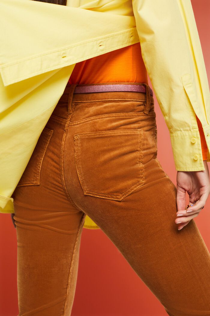 High-Rise Straight Fit Corduroy Pants, CARAMEL, detail image number 3