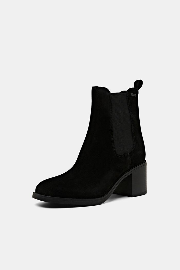 Suede Block Heel Boots, BLACK, detail image number 2