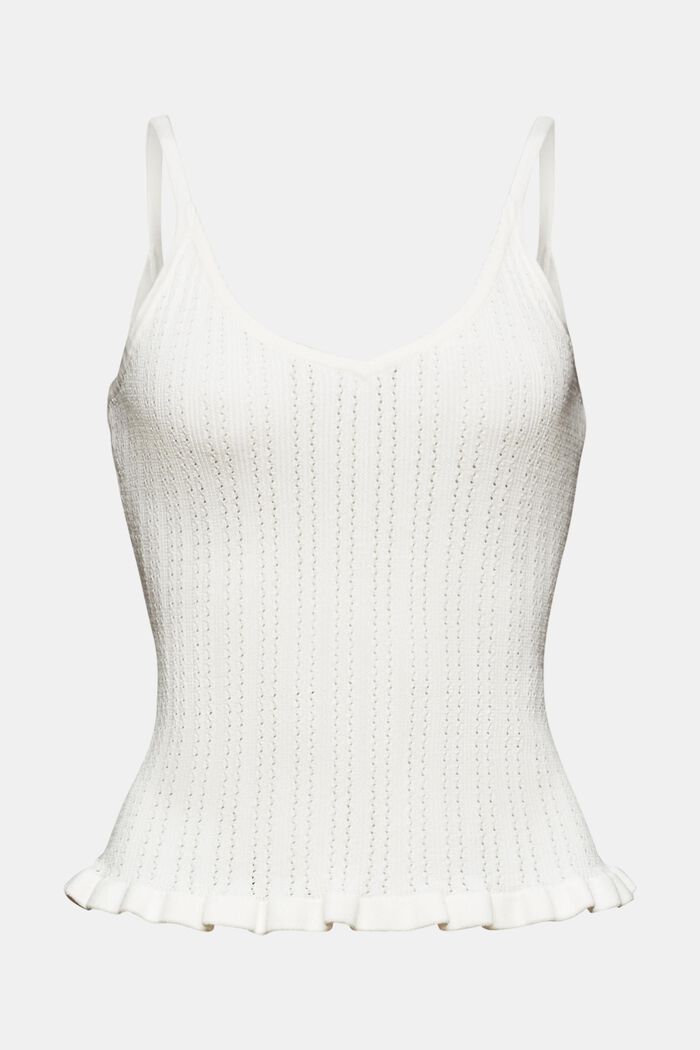 Pointelle Knit Tank Top, OFF WHITE, detail image number 6