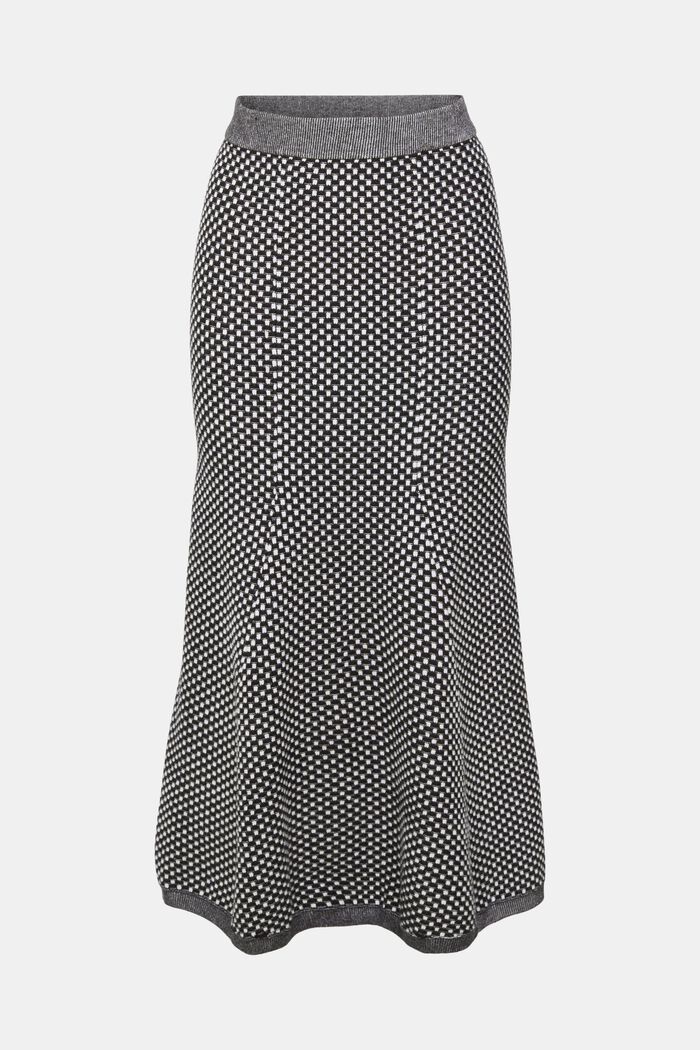 Two-coloured knit skirt, LENZING™ ECOVERO™, BLACK, detail image number 5