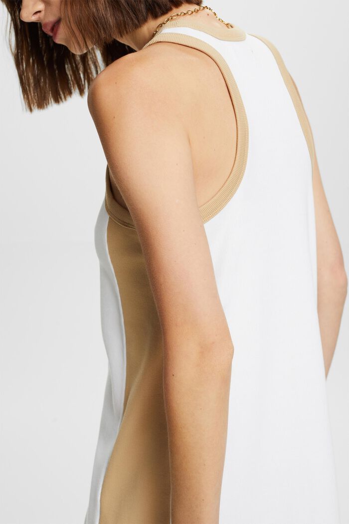 Ribbed jersey midi dress, stretch cotton, WHITE, detail image number 2