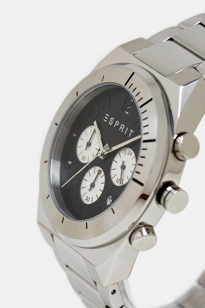 Stainless-steel chronograph, SILVER, detail image number 1