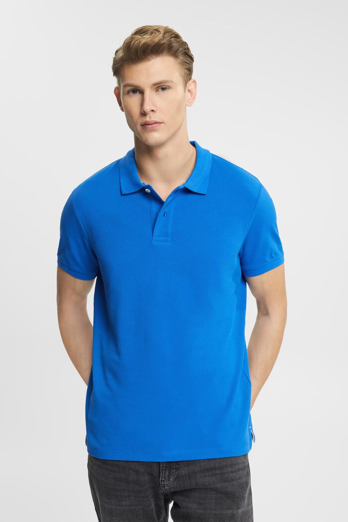 Slim fit polo shirt, BLUE, detail image number 0