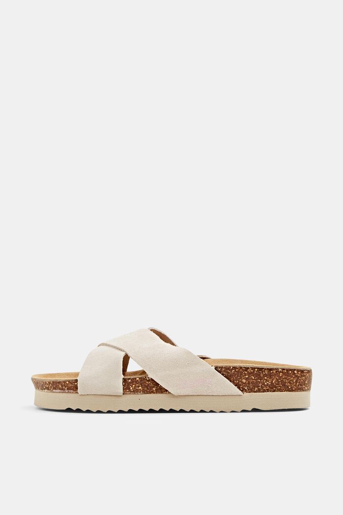 Slip-ons with crossed-over straps
