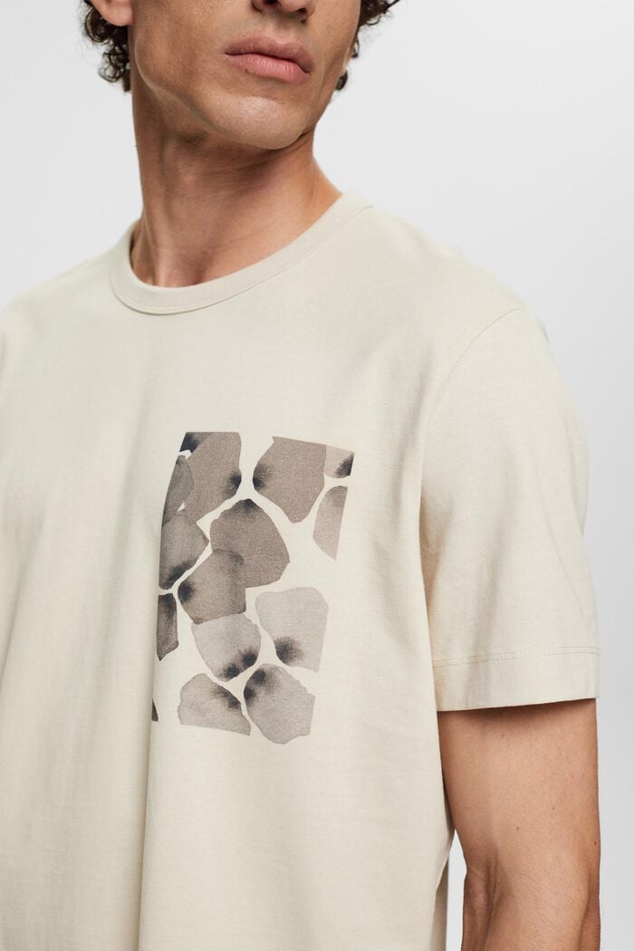 Jersey T-shirt with a print, LIGHT BEIGE, detail image number 3