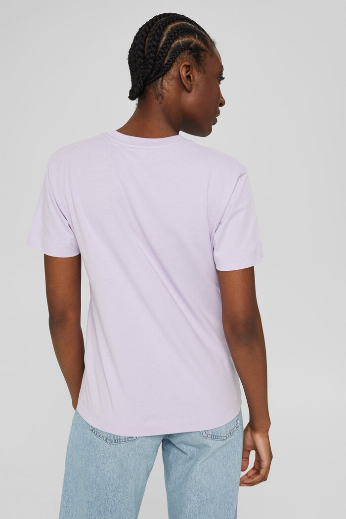 T-shirt with logo print, organic cotton, LILAC, detail image number 3