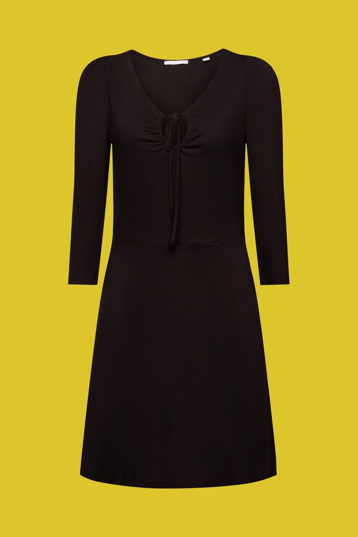 Jersey mini dress, LENZING™ ECOVERO™, BLACK, detail image number 6
